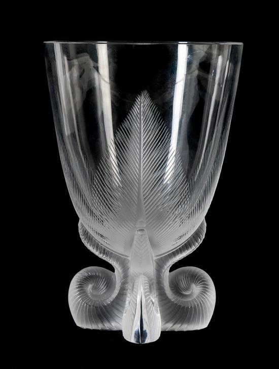 Appraisal: Sale Lot A Lalique Molded and Frosted Glass Vase th