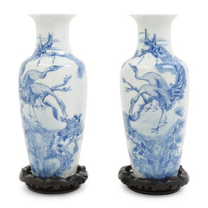 Appraisal: A Pair of Chinese Blue and White Porcelain Vases TH