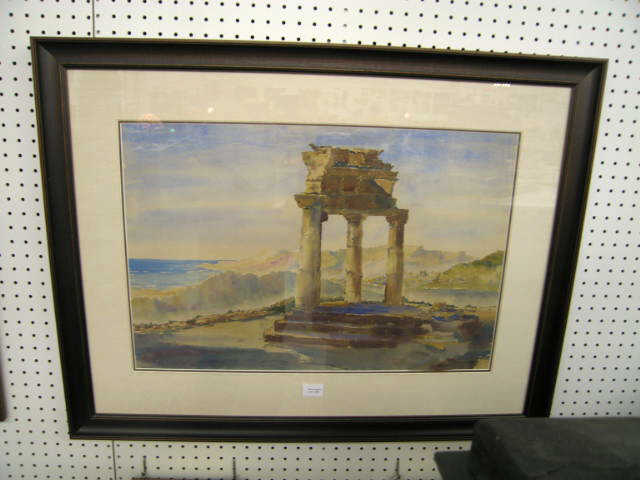 Appraisal: Watercolor Temple of the Concordia Agrigento signed