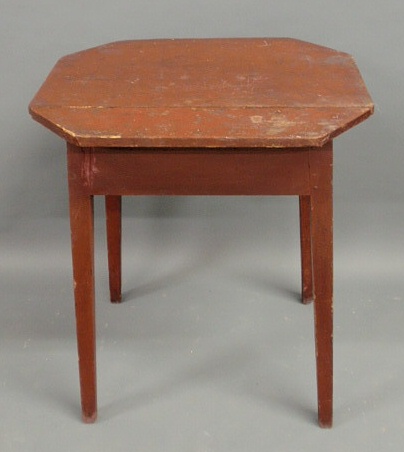 Appraisal: Pine table with an octagonal top c in old red