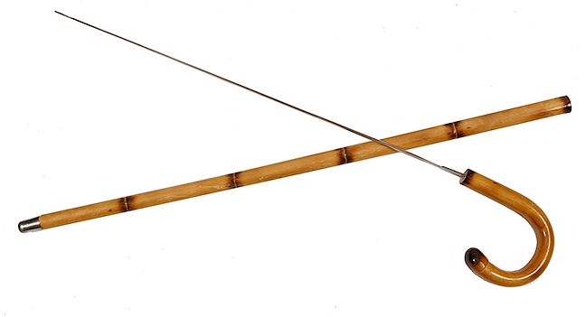 Appraisal: Sword Cane- Mid th Century- A bamboo sword cane with