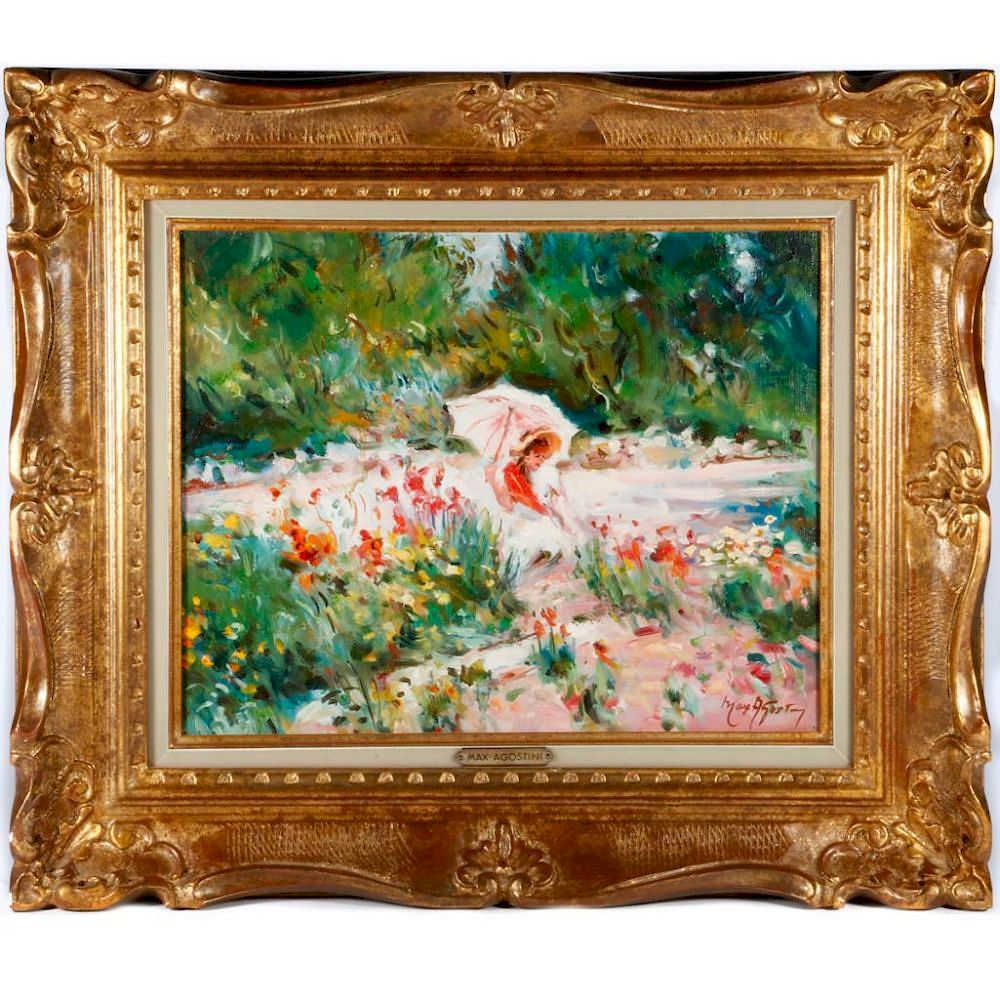 Appraisal: An impressionist landscape by Max Agostini - A th century