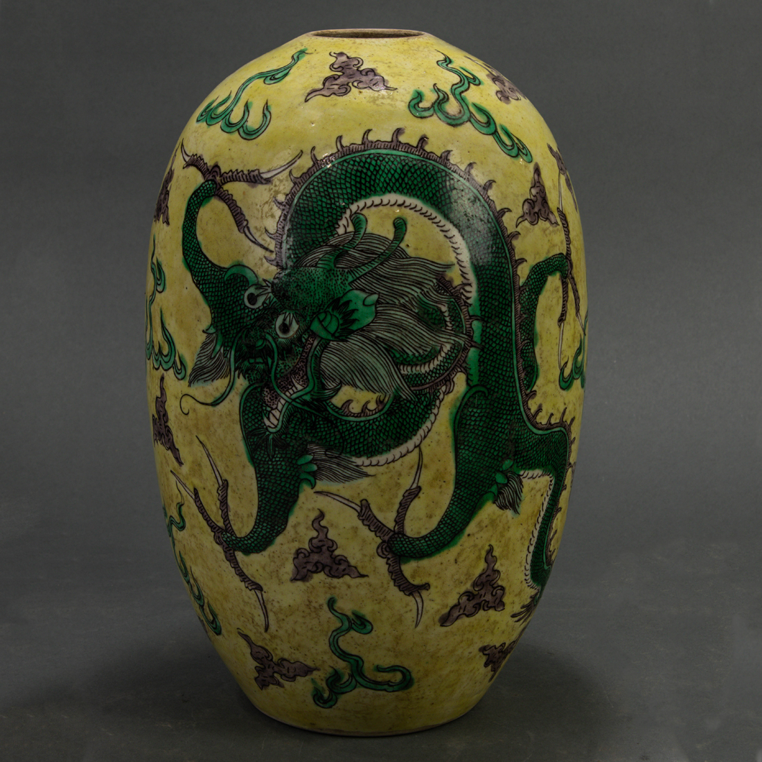 Appraisal: Chinese famille verte 'dragon' vase decorated with a pair of