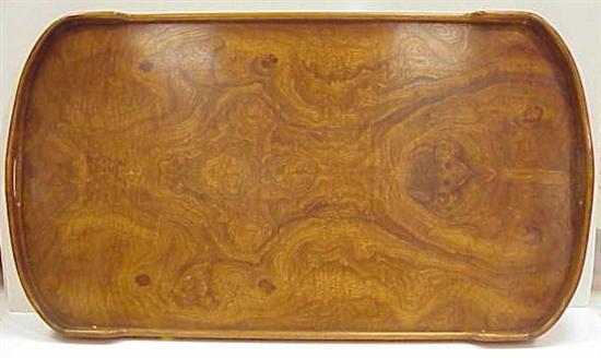 Appraisal: Large burlwood tray w x l