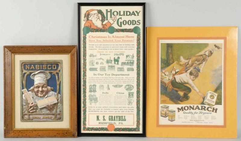 Appraisal: Large Lot of Framed Early Advertising Items Description Includes ads