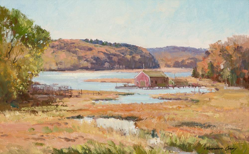 Appraisal: BERNARD COREY American - Landscape with Red Barn oil on