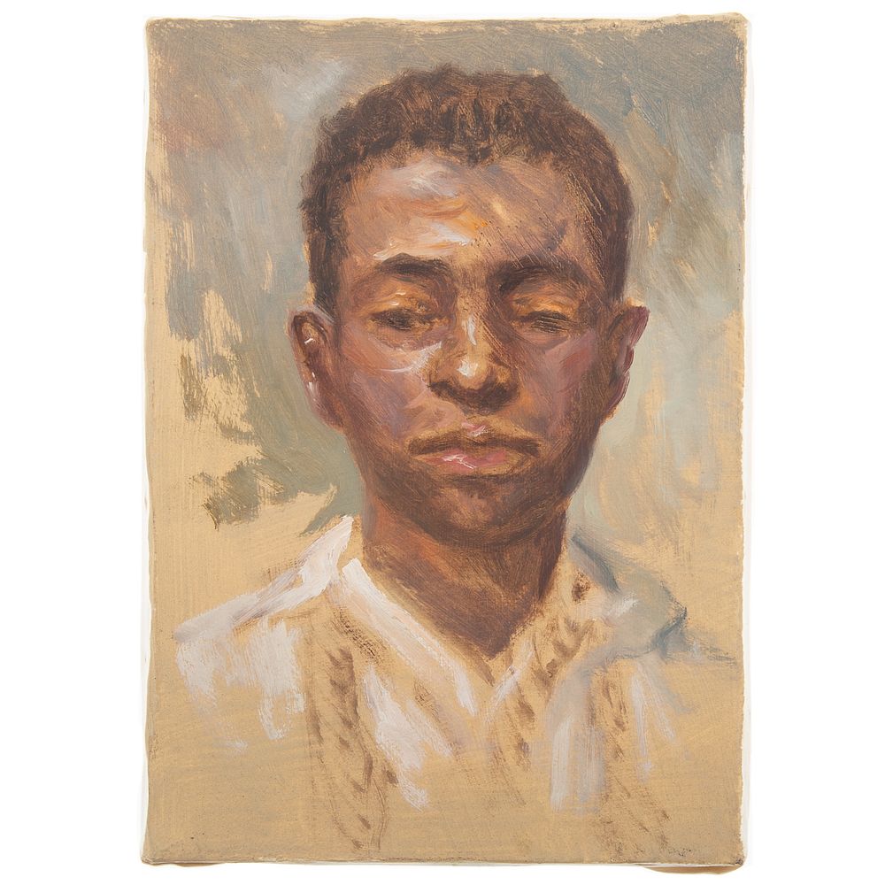 Appraisal: Nathaniel K Gibbs Study of Young Man oil American -