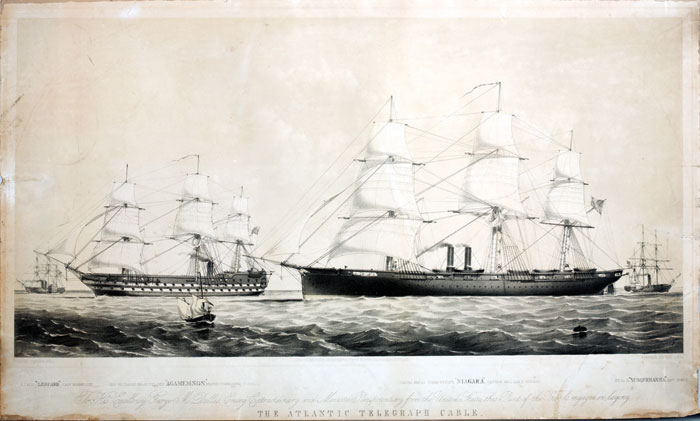 Appraisal: LEOPARD AGAMEMNON NIAGARA SUSQUEHANN THE ATLANTIC TELEGRAPH CABLE Giant-folio uncolored