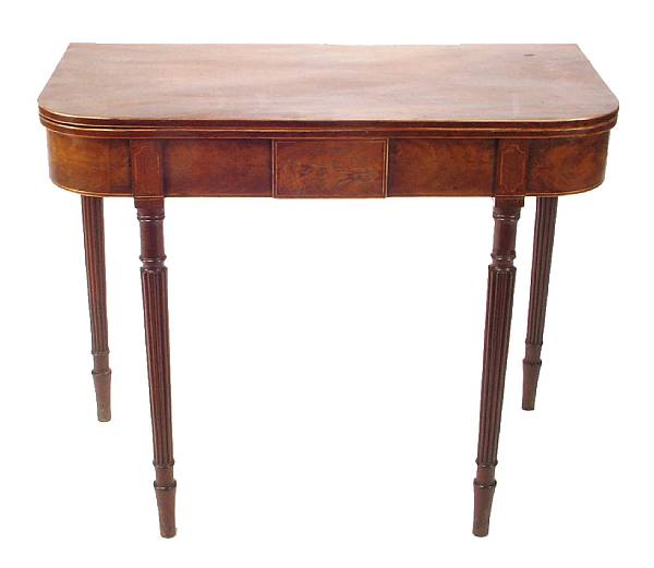 Appraisal: A George III mahogany inlaid card table first quarter th