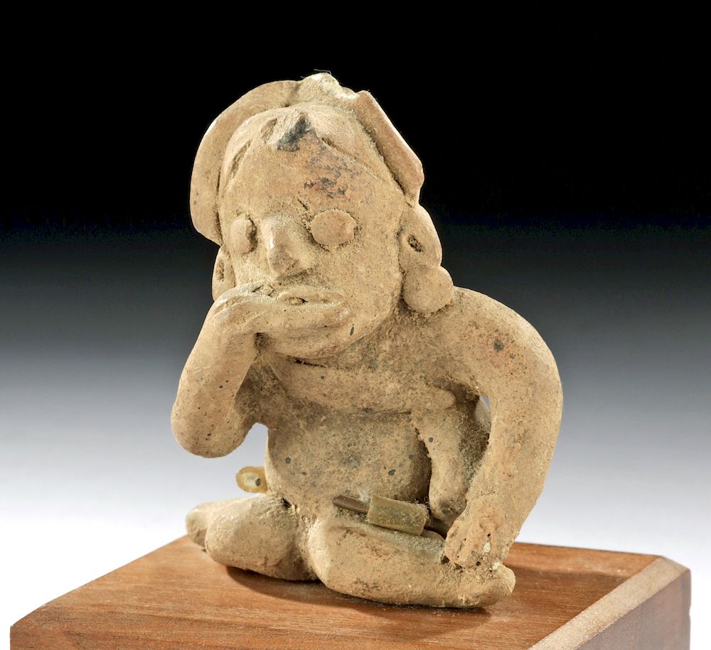 Appraisal: Colima Pottery Seated Musician Figure Whistle Pre-Columbian West Mexico Colima