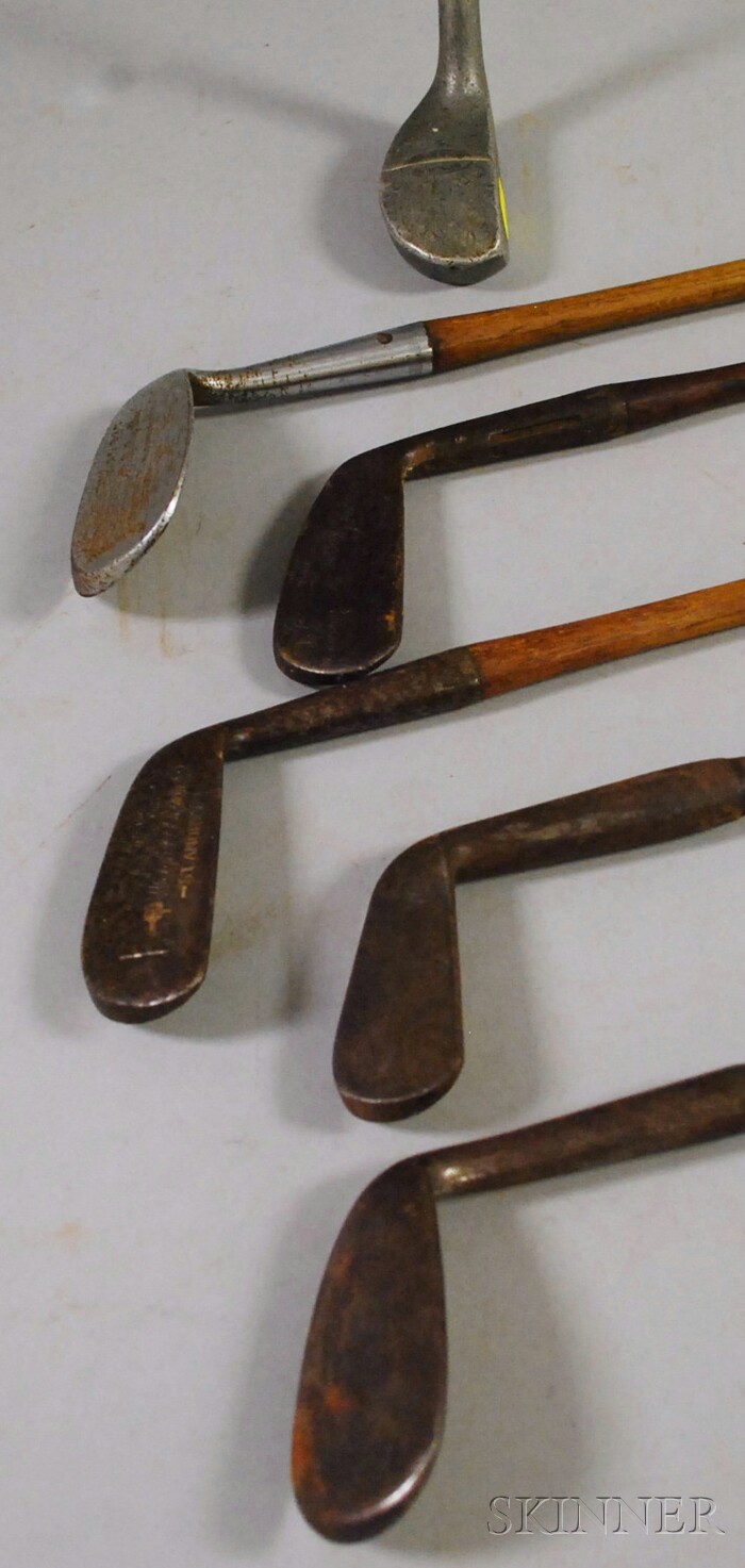 Appraisal: Six Wood Shaft Golf Clubs including Spalding iron Gold Medal