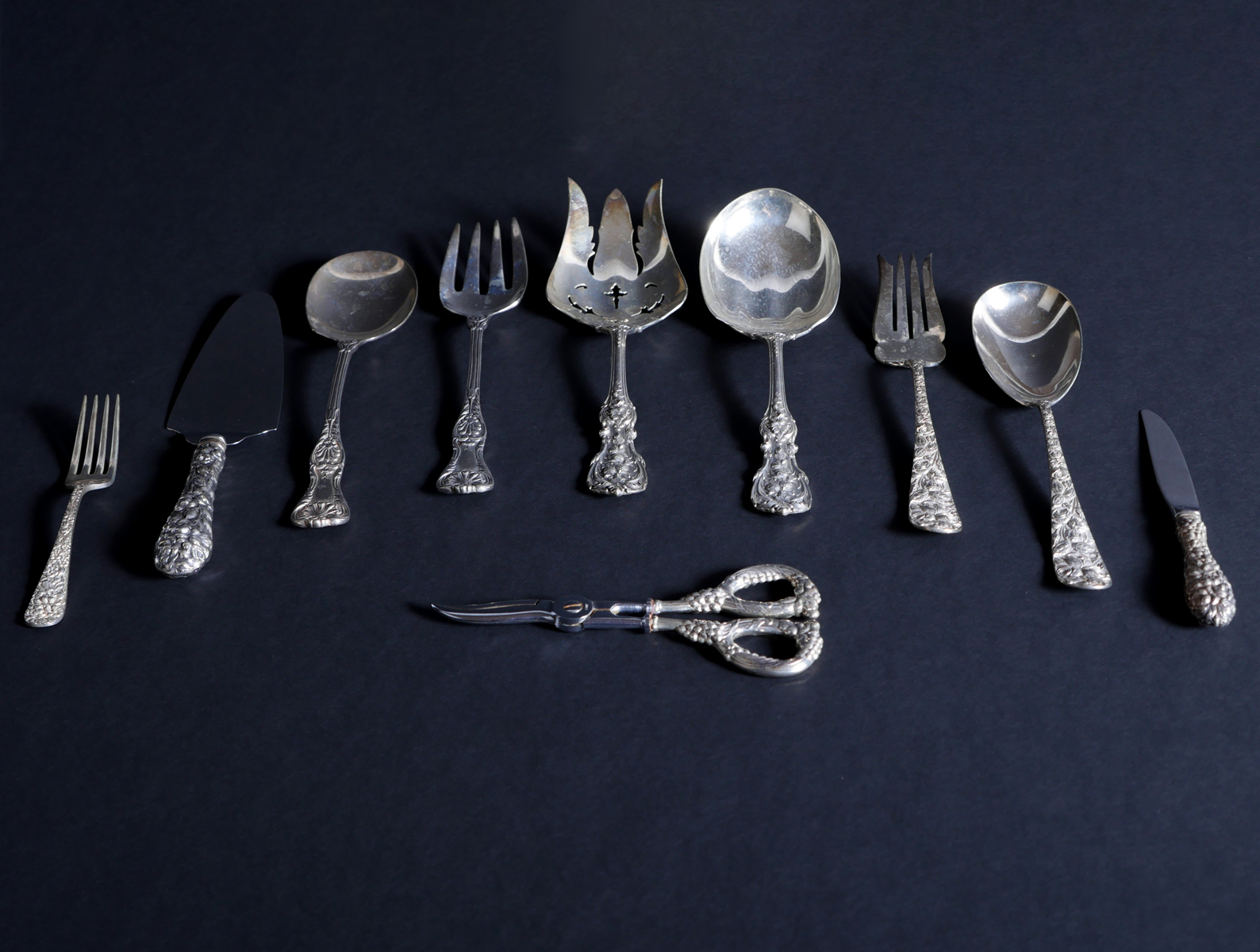 Appraisal: PC STERLING SILVER SERVING PIECE COLLECTION Approx Troy ounces Comprising