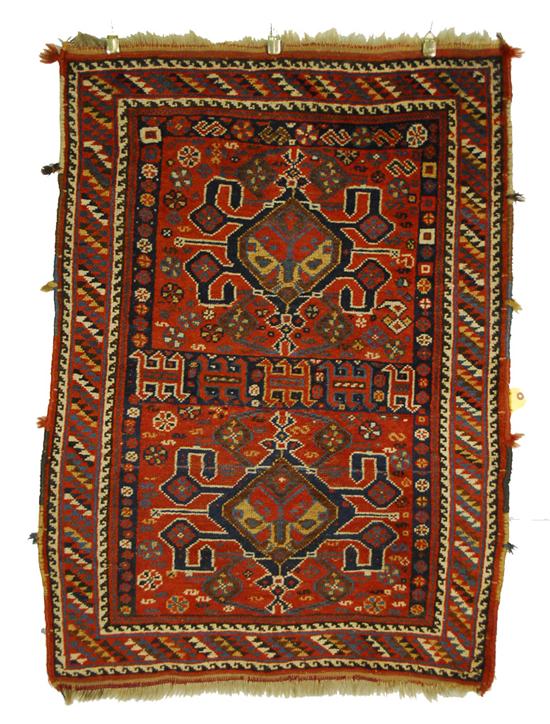 Appraisal: AFSHAR RUG Persia early th century feet inches x feet