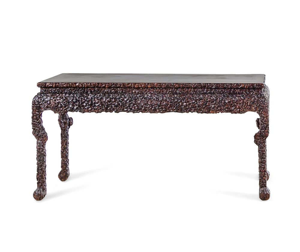 Appraisal: A Chinese Export Carved Hardwood Altar Table A Chinese Export