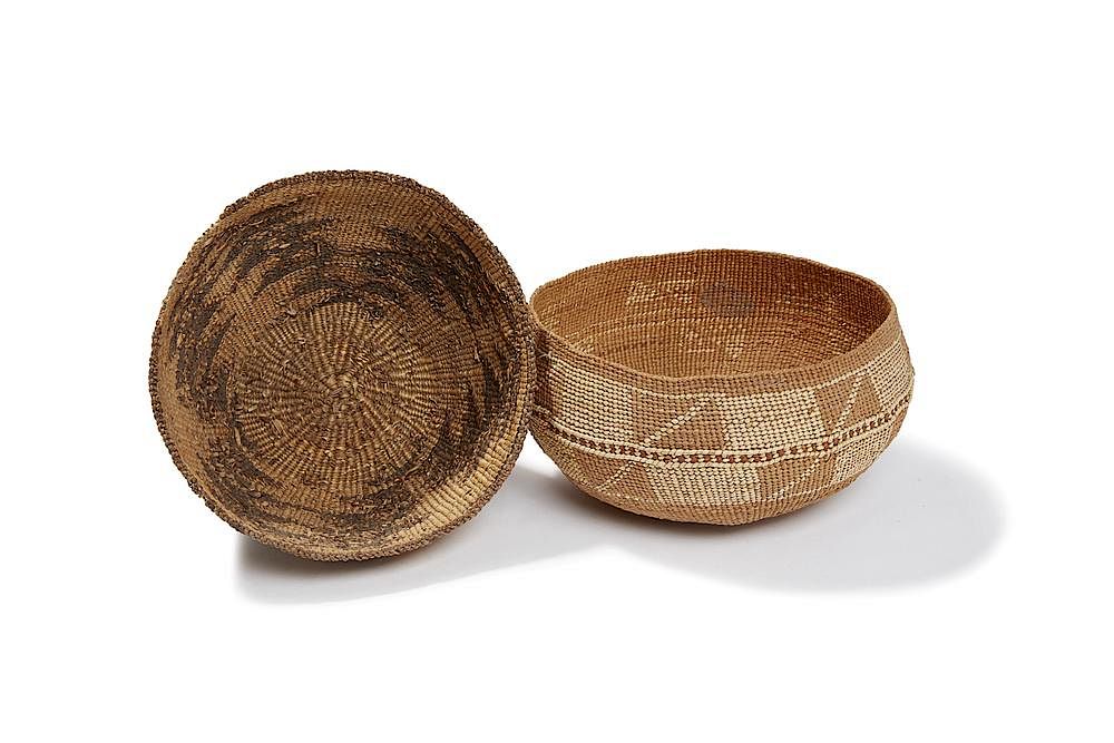 Appraisal: Two Native American Baskets Two Northern California Indian baskets Dimensions