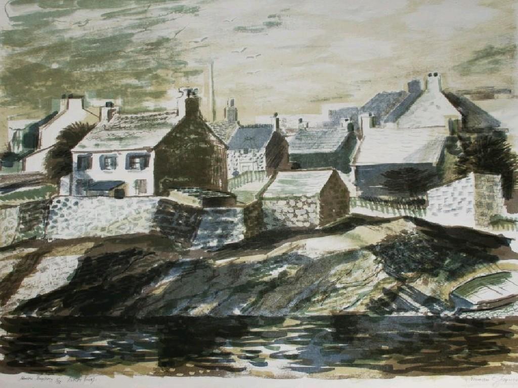 Appraisal: NORMAN C JAQUES b ARTISTS PROOF COLOURED LITHOGRAPH'Moelfre Anglesey' signed