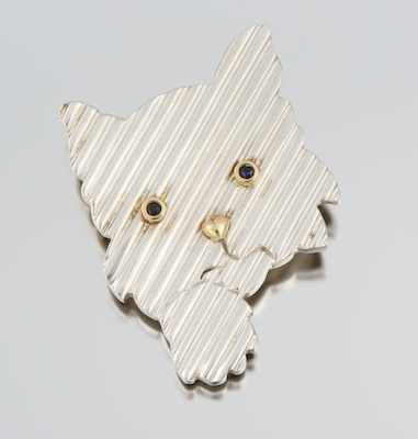 Appraisal: A Tiffany Co Sterling Silver and Gold Cat Pin Tiffany