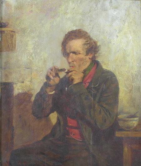 Appraisal: JOHN BLAKE MACDONALD R S A SCOTTISH - THE PIPE