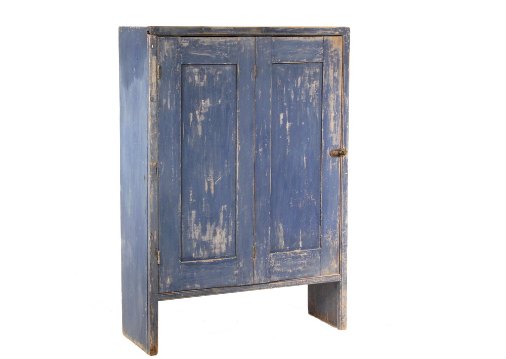 Appraisal: SHIP'S CHANDLERY CABINET - Pine Sorting Cabinet in old blue