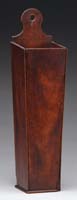 Appraisal: MAHOGANY TAPERED PIPE BOX The early th Century hanging open