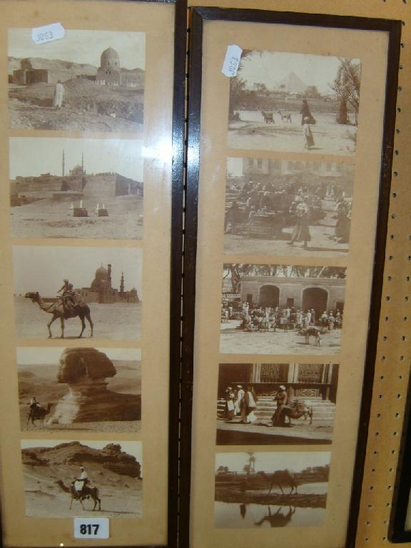 Appraisal: A set of early th century sepia photographs of Egyptian