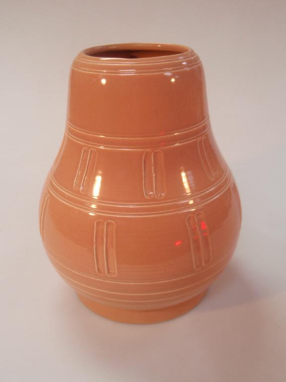 Appraisal: A Susie Cooper studio pottery vase pear shaped incised with