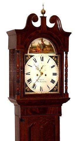 Appraisal: A late Georgian longcase clock the arched painted dial decorated