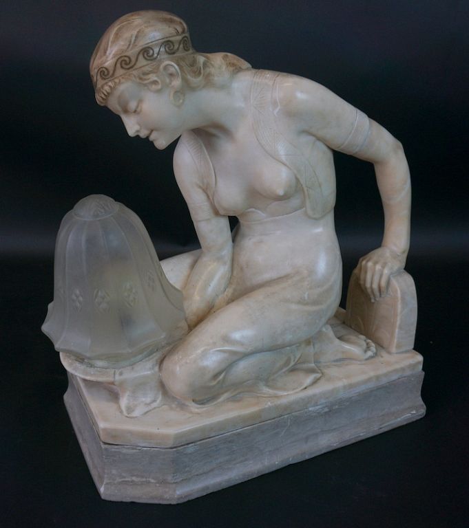 Appraisal: th Century French Orientalist Alabaster Nude th Century French Orientalist