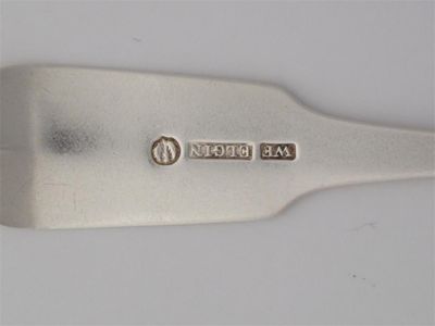 Appraisal: WILLIAM FERGUSON A fiddle dessert spoon gothic initial B above