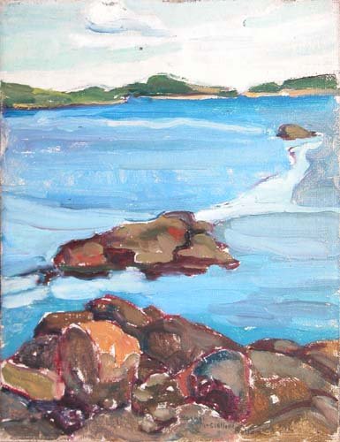 Appraisal: Booth Bay Harbor Maine Coastal Scene Artist Sutton Rachel McClelland