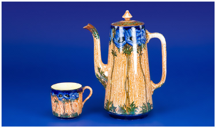 Appraisal: Adderleys Ltd Lustre Coffee Pot And Cup In The Anemone