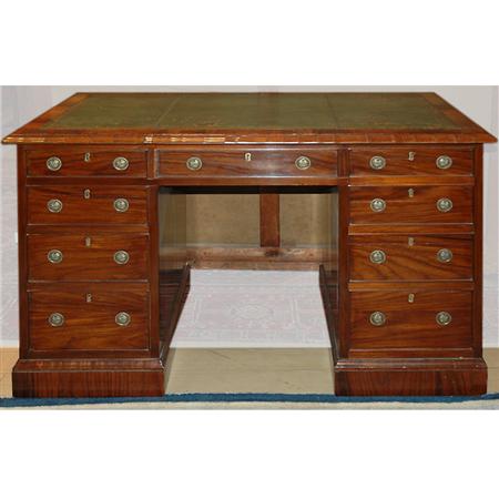 Appraisal: Victorian Rosewood and Mahogany Pedestal Desk Estimate -