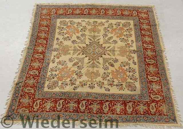 Appraisal: Colorful Iranian paisley homespun type table cover x