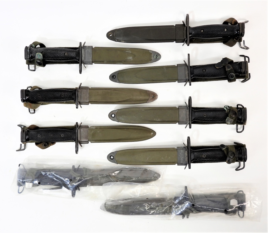 Appraisal: NINE U S M BAYONETS AND SCABBARDS United States Two