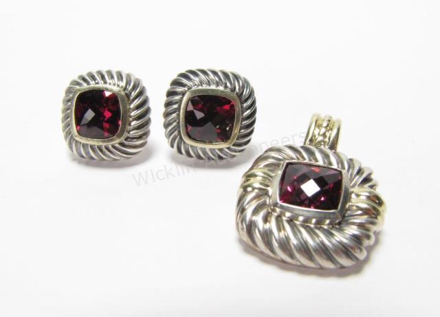 Appraisal: A lovely David Yurman Rubellite Tourmaline suite including sterling silver