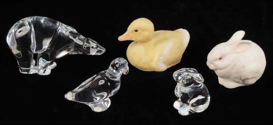 Appraisal: GROUP OF THREE BACCARAT CRYSTAL ANIMAL FIGURES Consisting of a