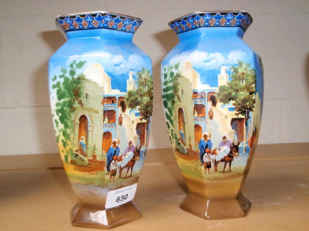 Appraisal: A pair of Clifton vases with Egyptian scenes