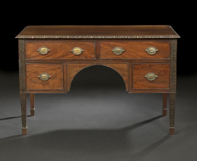 Appraisal: Edwardian Mahogany Desk ca in the Chinese Chippendale taste the