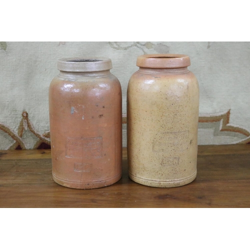 Appraisal: Two German glazed stoneware jars impressed with Krumeich's Conservenkrug D