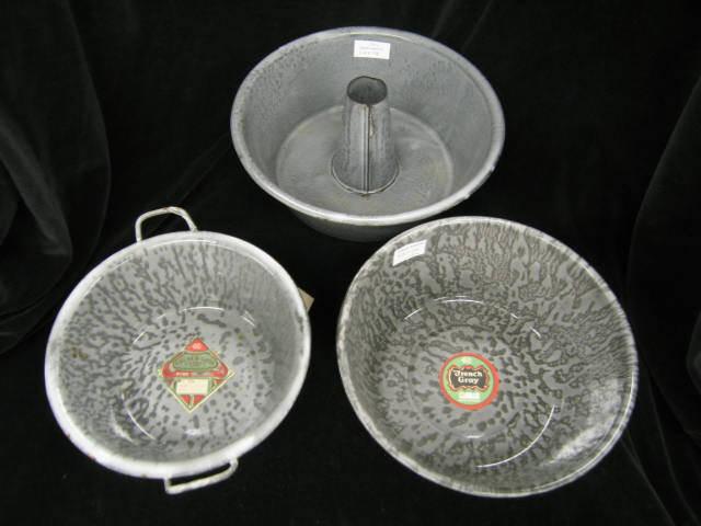 Appraisal: Pcs Graniteware angel food cake pots