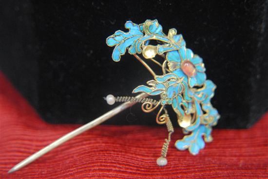 Appraisal: ANTIQUE STICK PIN GILT METAL AND ENAMEL