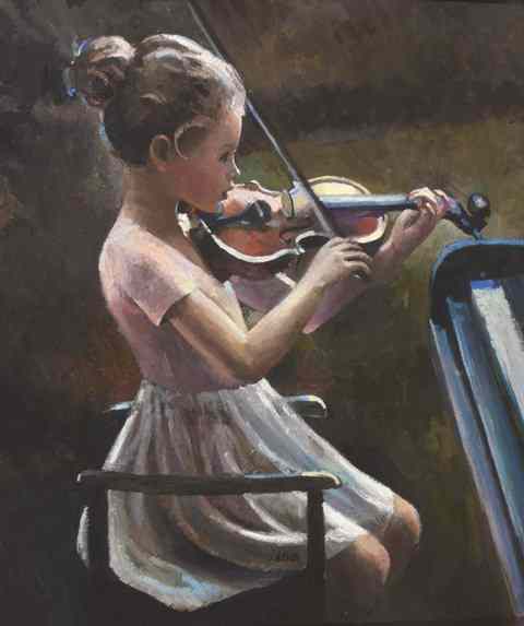 Appraisal: SHERREE VALENTINE-DAINES S W A b The young violinist signed