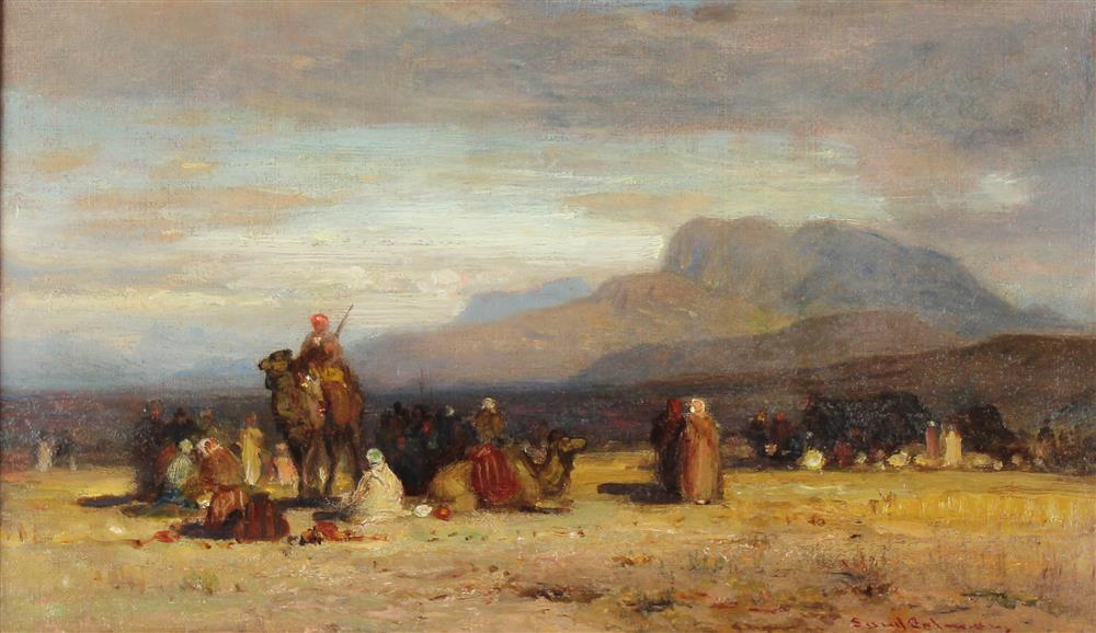 Appraisal: SAMUEL COLEMAN AMERICAN - AN ARAB ENCAMPMENT Oil on canvas