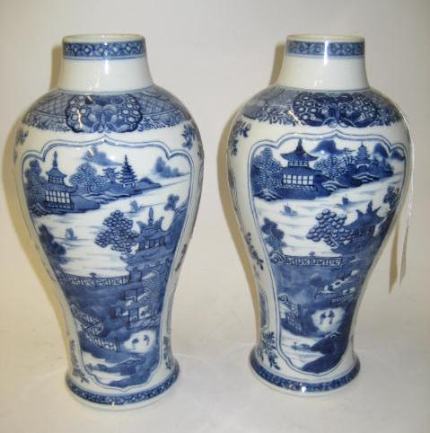 Appraisal: A PAIR OF CHINESE PORCELAIN VASES th century of inverted