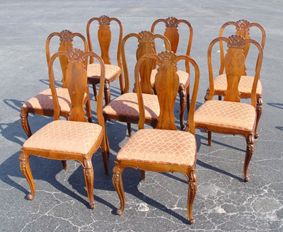 Appraisal: SET OF RICHLY CARVED SHELL FRENCH STYLE DINING CHAIRS Matched