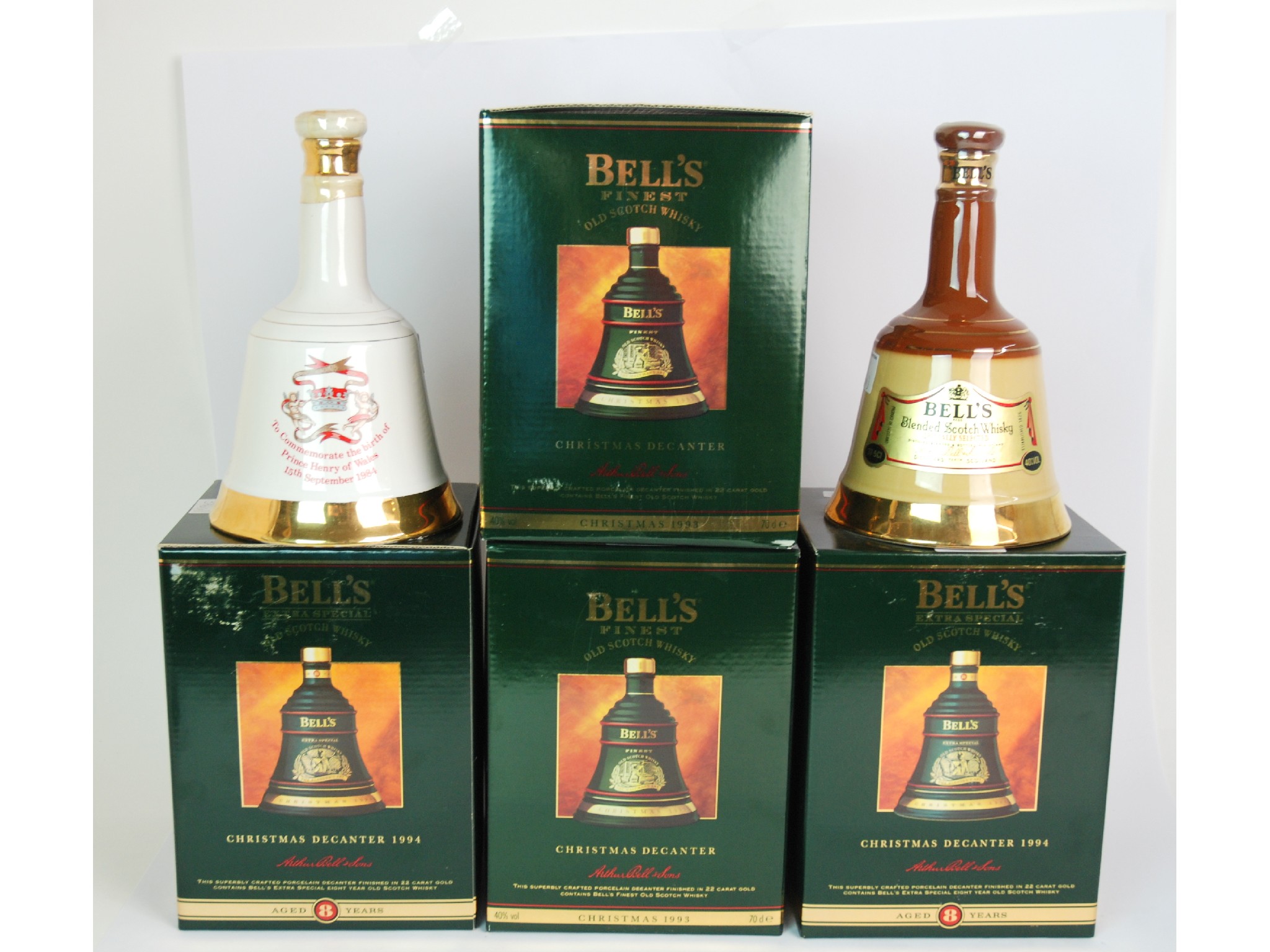 Appraisal: Nine various Bell's Christmas decantersall boxed and two others