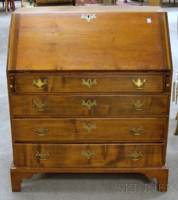 Appraisal: Chippendale Maple and Pine Slant-lid Desk wd in