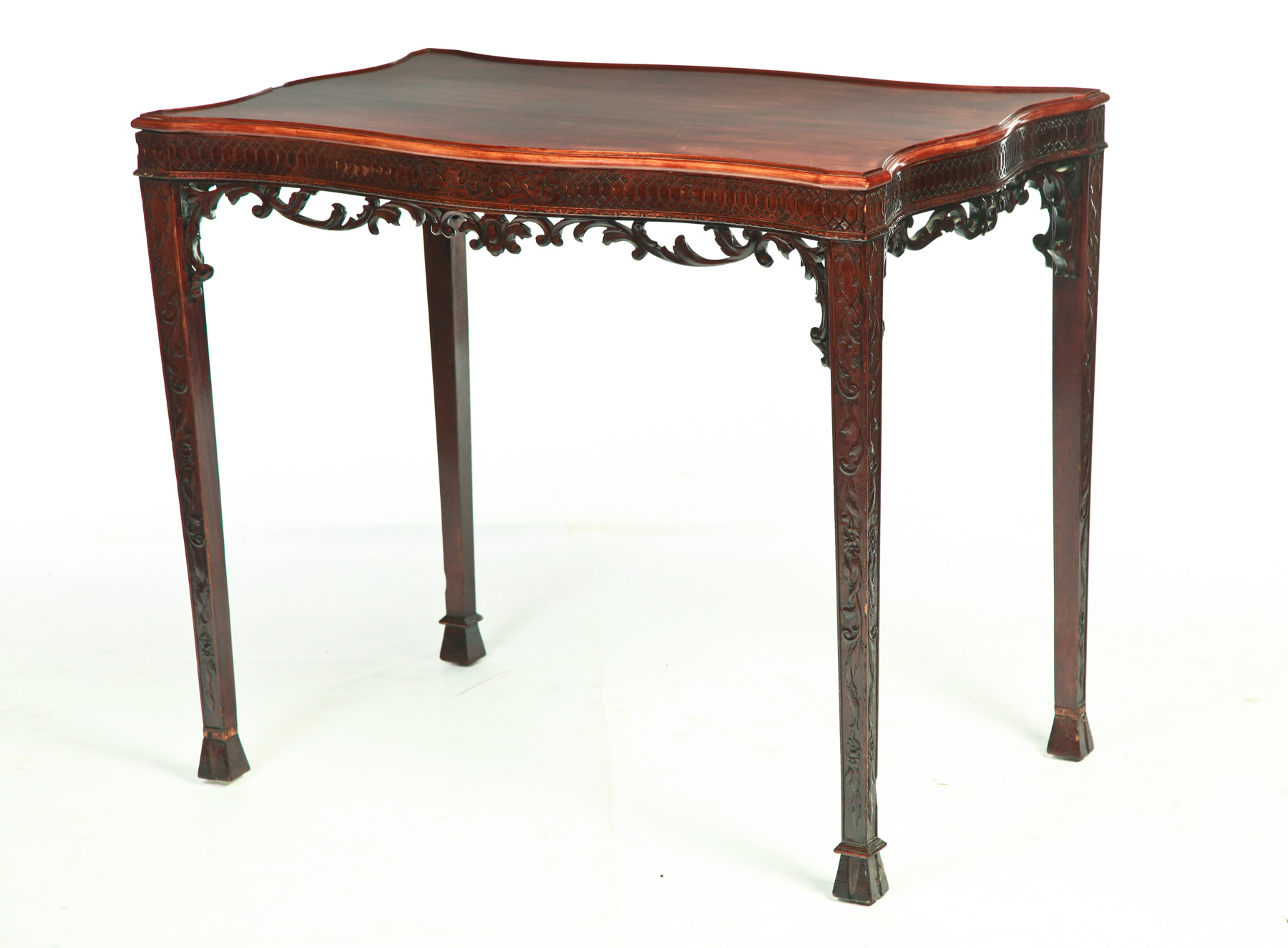 Appraisal: ROCOCO-STYLE TEA TABLE Likely England early th century mahogany Carved