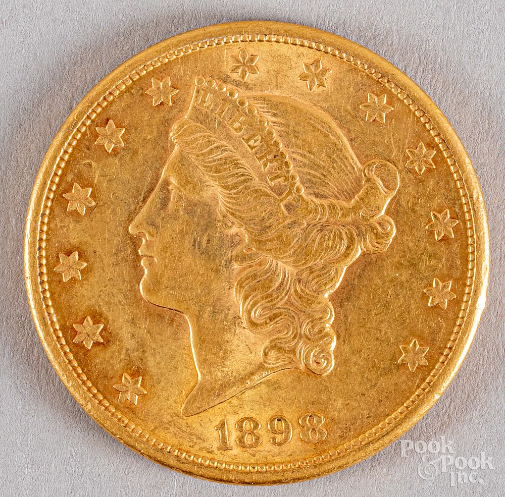 Appraisal: -S twenty dollar Liberty Head gold coin -S twenty dollar