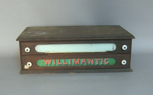 Appraisal: Willimantic two-drawer spool cabinet early th c h w